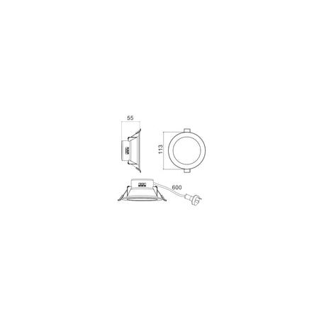 D/L FIXED DIMM 10W W/Face Changes Wh/SC Tri 90mm P/C 950Lm