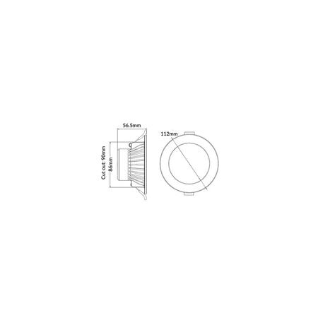 D/L FIXED DIMM 10W W/Face Changes Wh/SC Tri 90mm P/C 950Lm