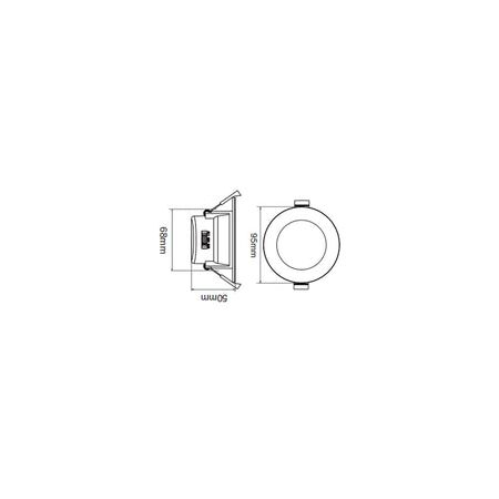 D/L FIXED DIMM 8W RND WH Tri IP44 70mm P/C Flush 760 Lm