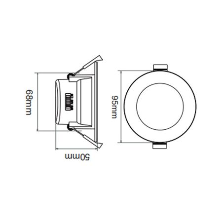 D/L FACEPLATE MATT BLK OD 95mm for NOVADLUX02