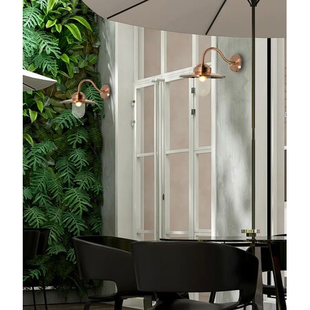 WALL S/M ES Sun Hat SS304 Electroplated Brass & Brush IP44 Clr Glass Diff