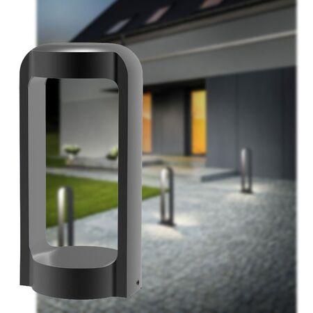 BOLLARD 13W RECT Dark Grey 3K IP65 H300mm 530 Lm