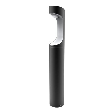 BOLLARD 9W RND Matt Blk w/Wh 3K IP54 H300mm 350 Lm