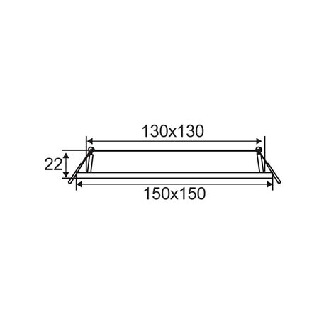 D/L LED DIMM SLIM WH SQ TRI 3K/4K/5K 720 LM 9W 130MM IP40