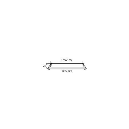 D/L LED DIMM SLIM WH SQ TRI 3K/4K/5K 1550 LM 18W 205MM IP40