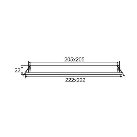 D/L LED DIMM SLIM WH SQ TRI 3K/4K/5K 900 LM 12W 155MM IP40