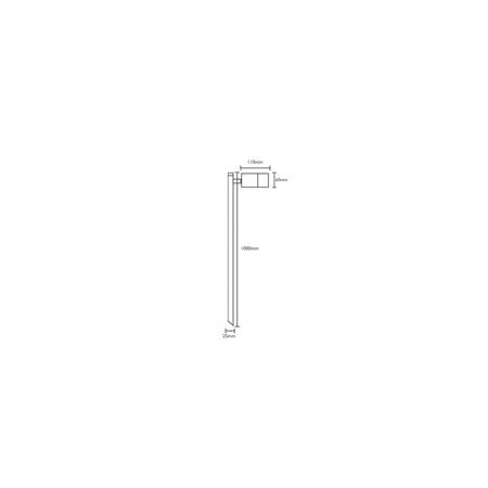 SPIKE S/ADJ 12V MR16 Blk IP65 L1000mm Cable encl Post