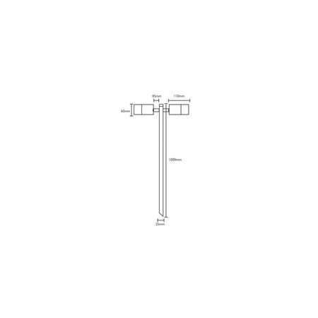SPIKE D/ADJ 12V MR16 SS316 IP65 L1000mm Cable encl Post