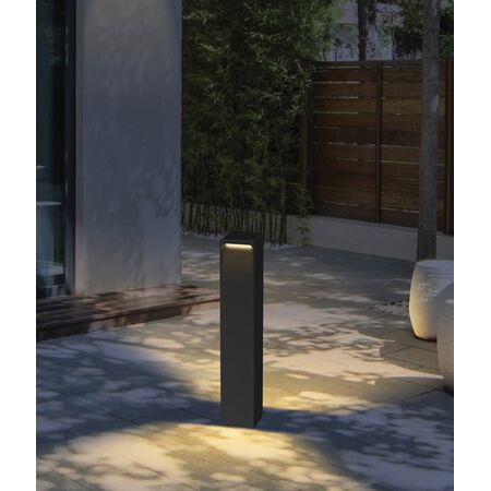 BOLLARD 13W SQ Dark Grey Tri CCT 3/4/6.5K 214/236 /211Lm IP65 H800mm
