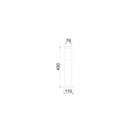 BOLLARD LONG SS304 ES (Max 18W) BLK IP44