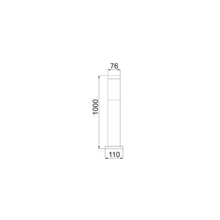 BOLLARD LONG SS304 ES (Max 18W) BLK IP44