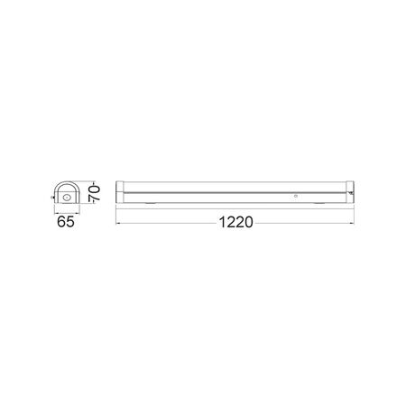 Batten LED S/M  20W/40W WH Tri L 1220mm W 70mm IP20 4400Lm