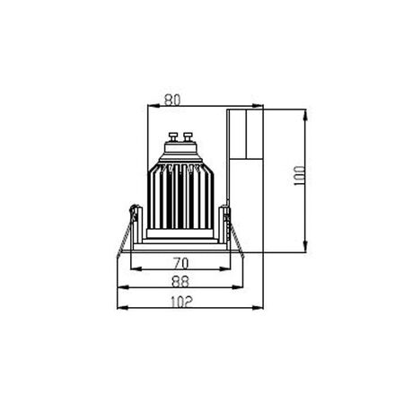 D/L FITTING FIXED GU10 RND S/C 70mm w/Lampholder F&P