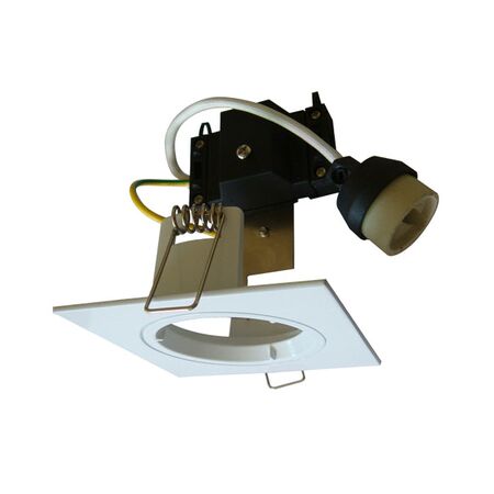 D/L FITTING FIXED GU10 SQ WH 70mm w/Lampholder