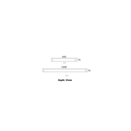 BATTEN LED S/M DIMM 36W Tri 4FT  IP20 W 75mm 3400 Lm
