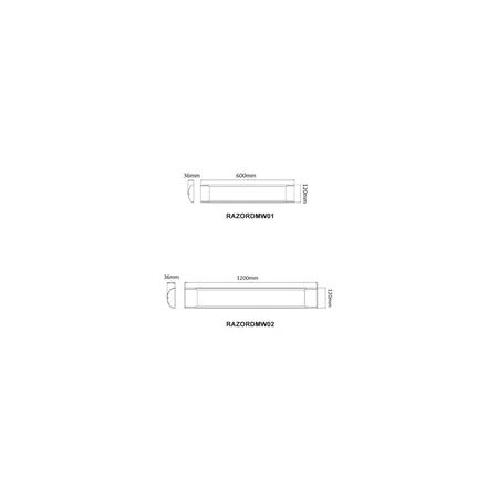 BATTEN LED S/M DIMM 36W Tri 4FT  IP20 W 120mm 3400 Lm