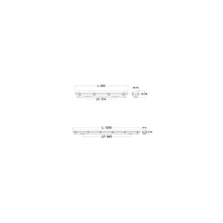 BATTEN LED TRI W/PROOF S/M 9W/18W 660mm IP65 1000Lm/2000Lm