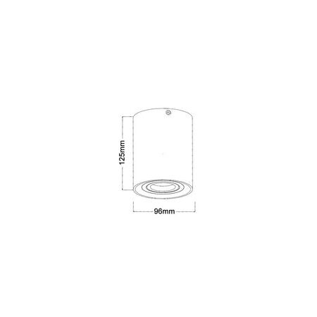 D/L FIXED S/M Fixed GU10 RND Matt Wh IP20 OD96mm