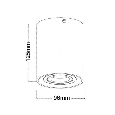 D/L FIXED S/M Gimbal GU10 RND Matt Wh IP20 OD96mm