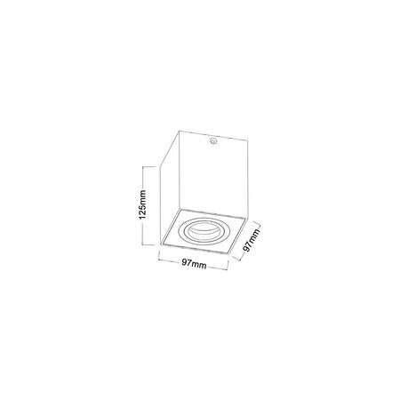 D/L FIXED S/M Gimbal GU10 SQ Matt Wh IP20 L125 x W97mm