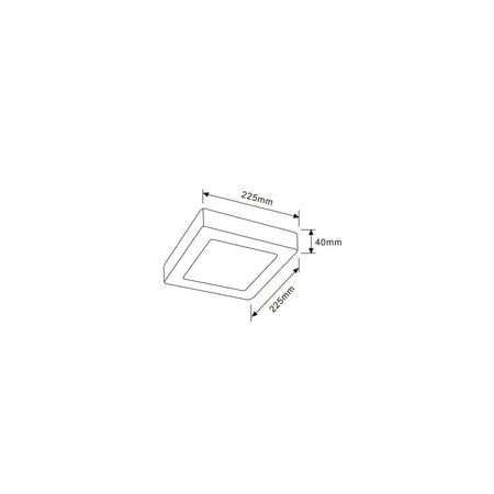 OYSTER LED DIMM SQ Wh 18W 3K IP20 OD225mm 1450 Lm