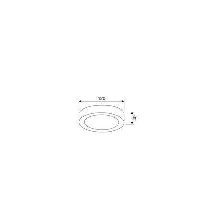 OYSTER DIMM LED S/M WH RND TRI 6W 3K/4K/5K 480LM 120mm IP40