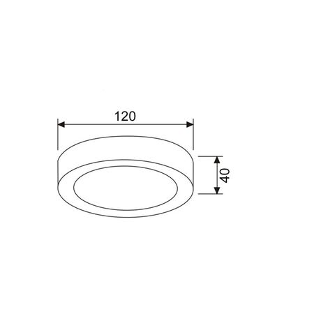 OYSTER DIMM LED S/M WH RND TRI 6W 3K/4K/5K 480LM 120mm IP40
