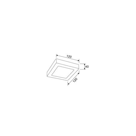 OYSTER DIMM LED S/M WH SQ TRI 6W 3K/4K/5K 480LM 120mm IP40