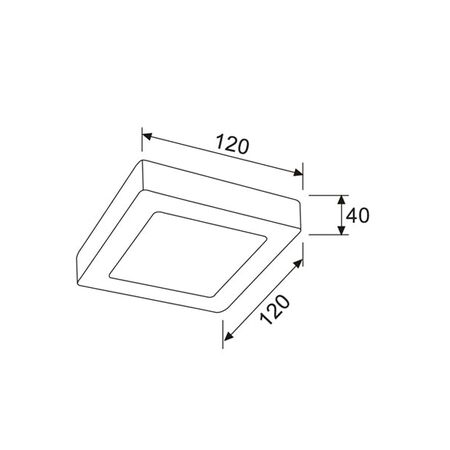 OYSTER DIMM LED S/M WH SQ TRI 6W 3K/4K/5K 480LM 120mm IP40