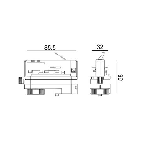TRACK 3 Circuit 4 Wire Split Nipple Connector BLK