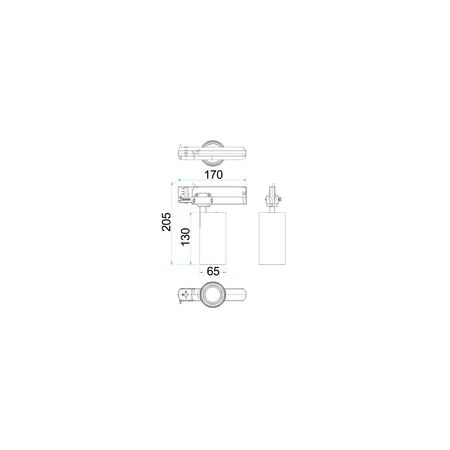 TRACK 4 WIRE 3 Circuit LED HEAD BLK 15W TRI 2.7K-6K 1260Lm