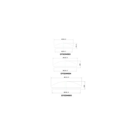 OYSTER LED DIMM RND Wh 18W Tri IP44  OD350mm 1650 Lm
