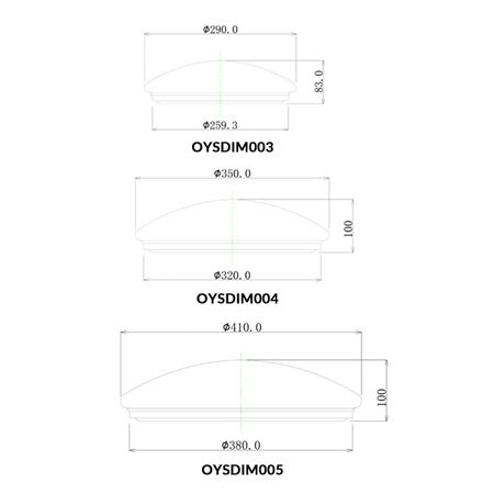 OYSTER LED DIMM RND Wh 24W Tri IP44 OD410mm 2000 Lm