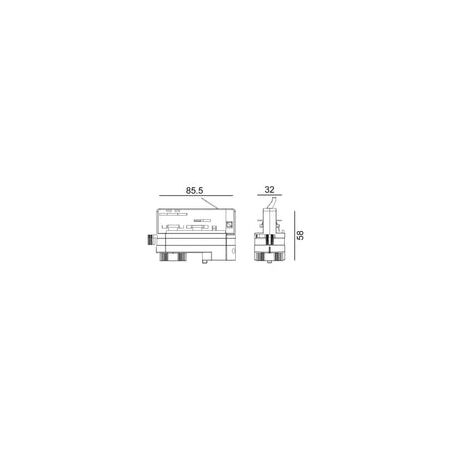 TRACK 3 Circuit 4 Wire Split Nipple Connector WH