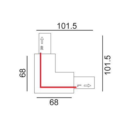 TRACK 3 Circuit 4 Wire L-Piece Connector - RIGHT BLK