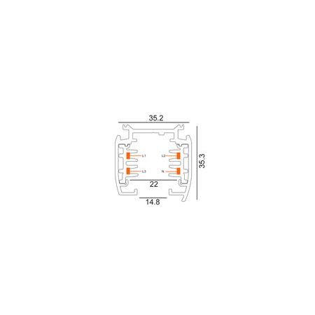 TRACK 3 Circuit 4 Wire Flexible Connector BLK