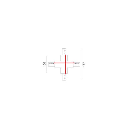 TRACK 3 Circuit 4 Wire T-Piece Connector - LEFT1 WH