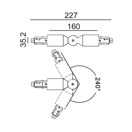 TRACK 3 Circuit 4 Wire Straight Connector  WH