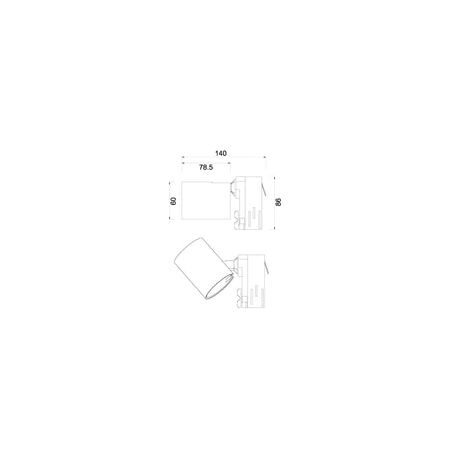 TRACK Head 1 Circuit GU10 BLK IP20 (for Universal Track)