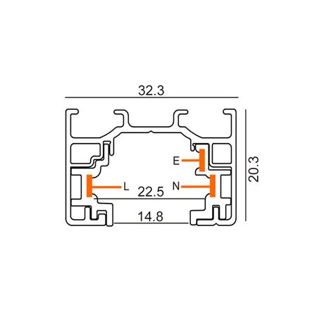 TRACK 1 Circuit 3 Wire T-Piece Connector - LEFT2 BLK