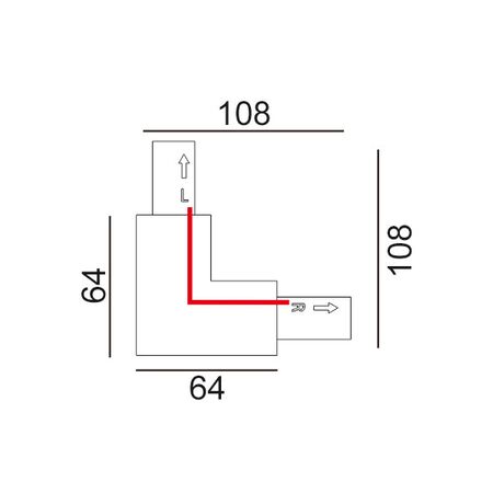 TRACK 1 Circuit 3 Wire T-Piece Connector - RIGHT1 BLK