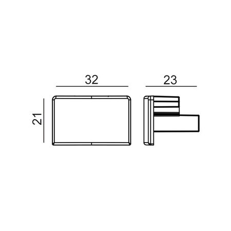 TRACK 1 Circuit 3 Wire T-Piece Connector - RIGHT1 BLK
