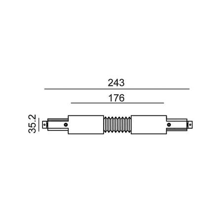 TRACK 3 Circuit 4 Wire T-Piece Connector - RIGHT2 WH
