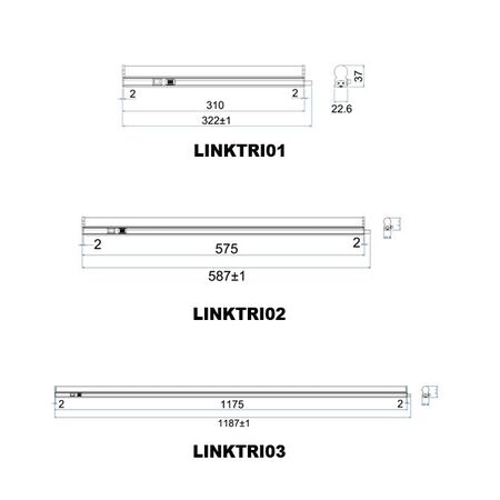 BATTEN LINKABLE LED Slim 9W Tri Wh 570mm 700 Lm