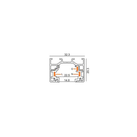TRACK 1 Circuit 3 Wire 2M WH (incl LIVE & END CAP)