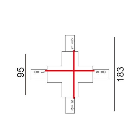 TRACK 1 Circuit 3 Wire L-Piece Connector - LEFT WH