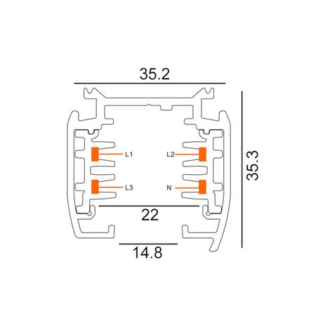 TRACK 3 Circuit 4 Wire TRACK LIVE END - RIGHT WH