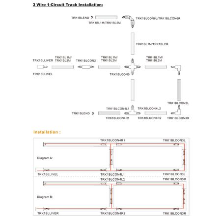 TRACK 1 Circuit 3 Wire End Cap WH