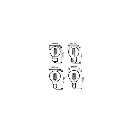 GLOBE LED SES F/RND DIMM Filament 4W 6000K CLR 400 Lm