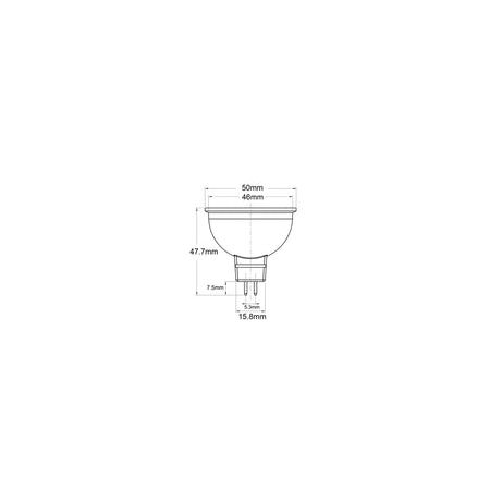 GLOBE LED 12V AC/DC MR16  6W 5000K Wh 495 Lm
